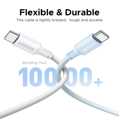 Daten- und Ladekabel USB-C - USB-C UGREEN L502 (35221), 100W, 2m, Weiß
