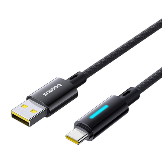 USB-A - USB-C Daten- und Ladekabel Baseus Lit Button Control, 100W, 2m, Schwarz P10379002121-01