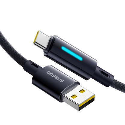 USB-A - USB-C Daten- und Ladekabel Baseus Lit Button Control, 100W, 2m, Schwarz P10379002121-01