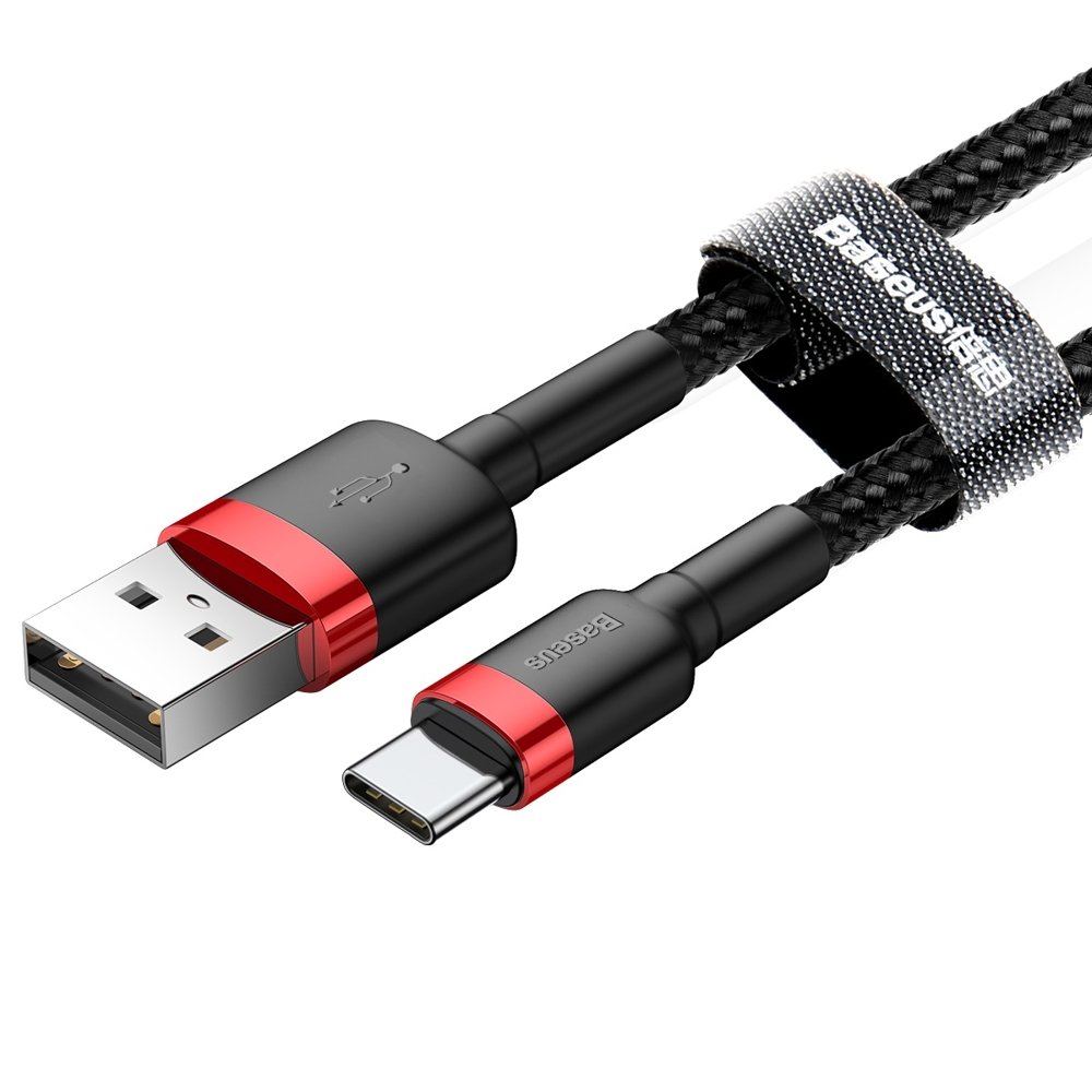 USB-A - USB-C Data and Charging Cable Baseus Coffee, 18W, 2m, Black CATKLF-C91