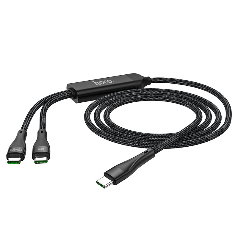 Daten- und Ladekabel USB-C - USB-C HOCO U102 Super, 100 W, 1,2 m, Schwarz