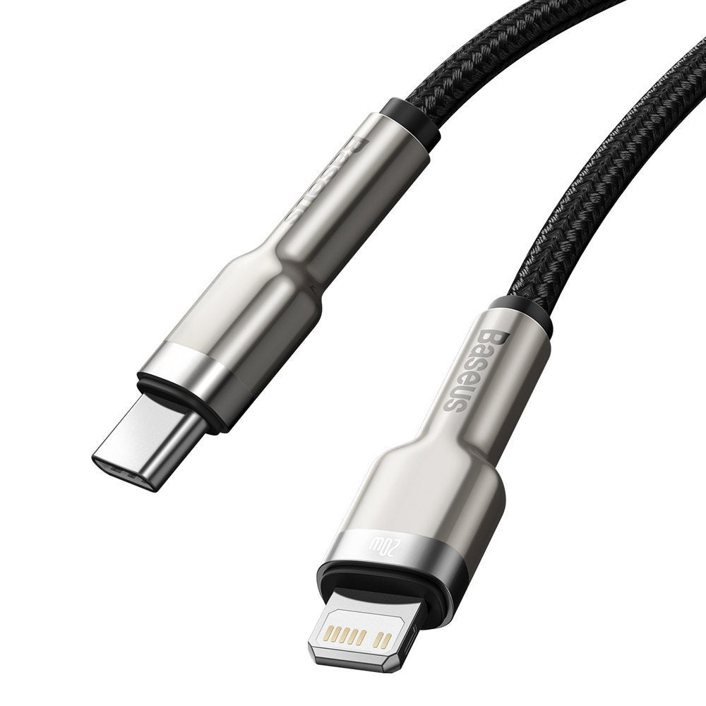 Daten- und Ladekabel USB-C – Lightning Baseus Cafule Metal Series, 20 W, 0,25 m, Schwarz CATLJK-01