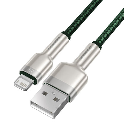 USB-A - Lightning Lade- und Datenkabel Baseus Cafule Metal Series, 18W, 2m, Grün CALJK-B06