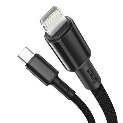 USB-C Data and Charging Cable - Lightning Baseus High Density Braided, 20W, 1m, Black CATLGD-01