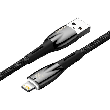 Daten- und Ladekabel USB-A – Lightning Baseus Glimmer-Serie, 20 W, 2 m, Schwarz