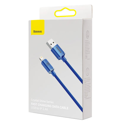 Data and Charging Cable USB-A - Lightning Baseus Crystal Shine Series, 18W, 1.2m, Blue CAJY000003