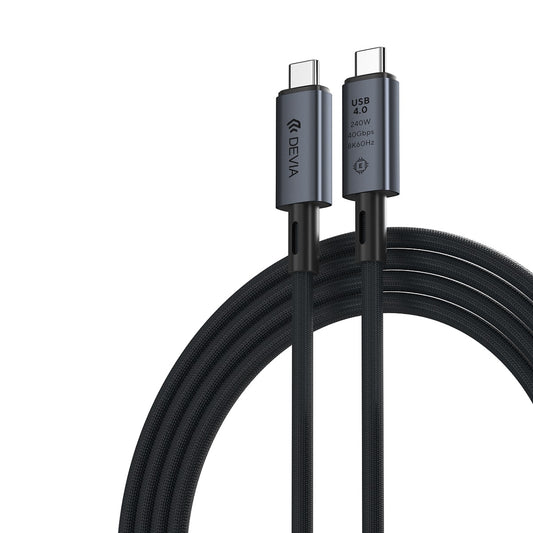USB-C Daten- und Ladekabel - USB-C DEVIA EC641, 240W, 1m, Schwarz