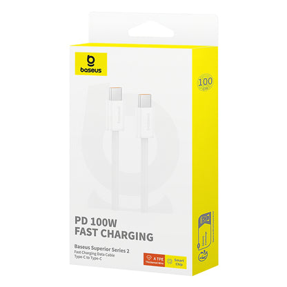 Data and Charging Cable USB-C - USB-C Baseus Superior Series 2, 100W, 2m, White P10365200211-04