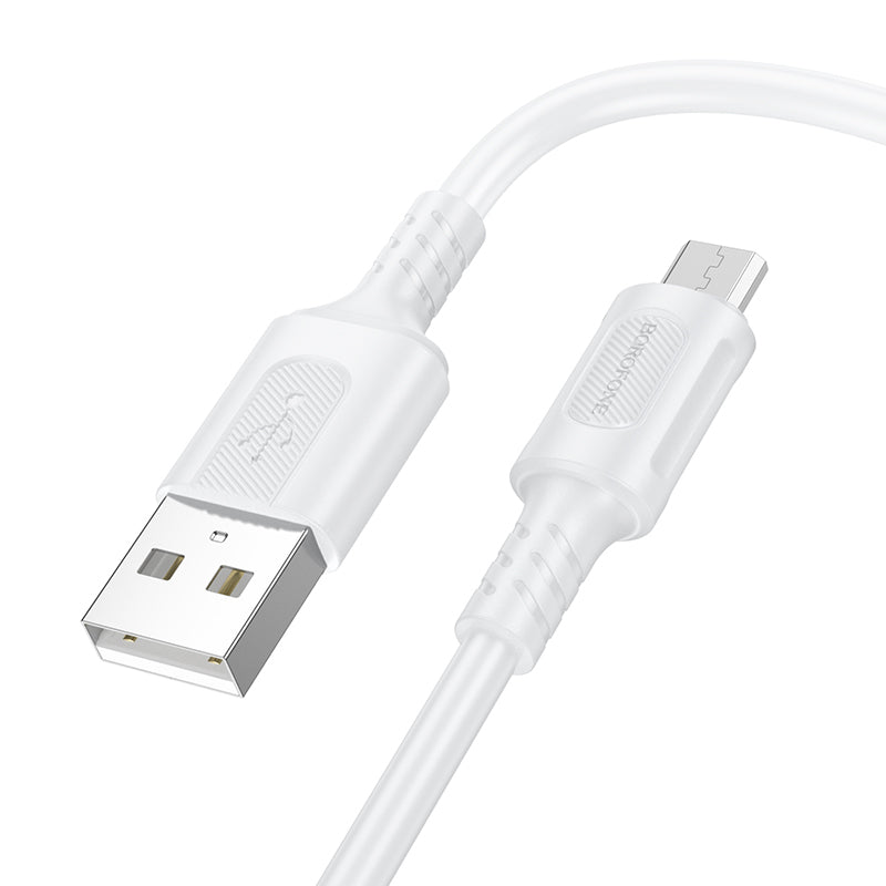 Daten- und Ladekabel USB-A – microUSB Borofone BX111 Feliz, 18 W, 1 m, Weiß