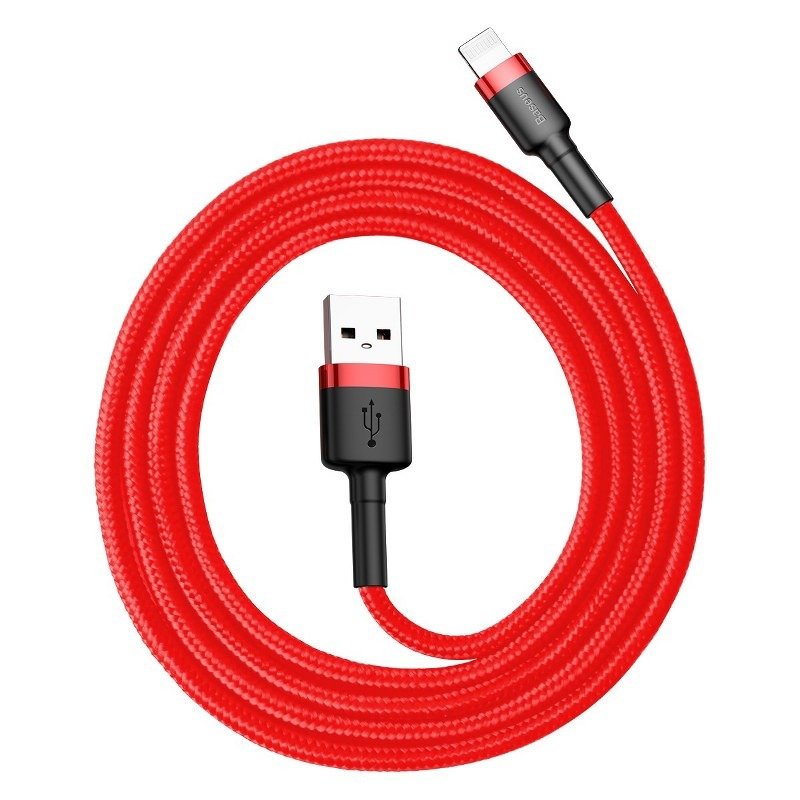 USB-A - Lightning Lade- und Datenkabel Baseus Cafule, 18W, 1m, Rot CALKLF-B09