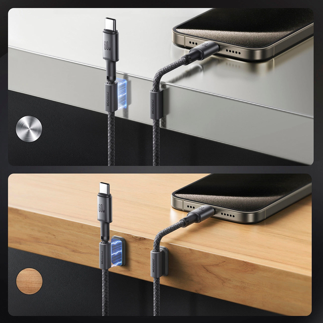 USB-C Daten- und Ladekabel - USB-C Joyroom S-A50, 60W, 1.2m, Grau