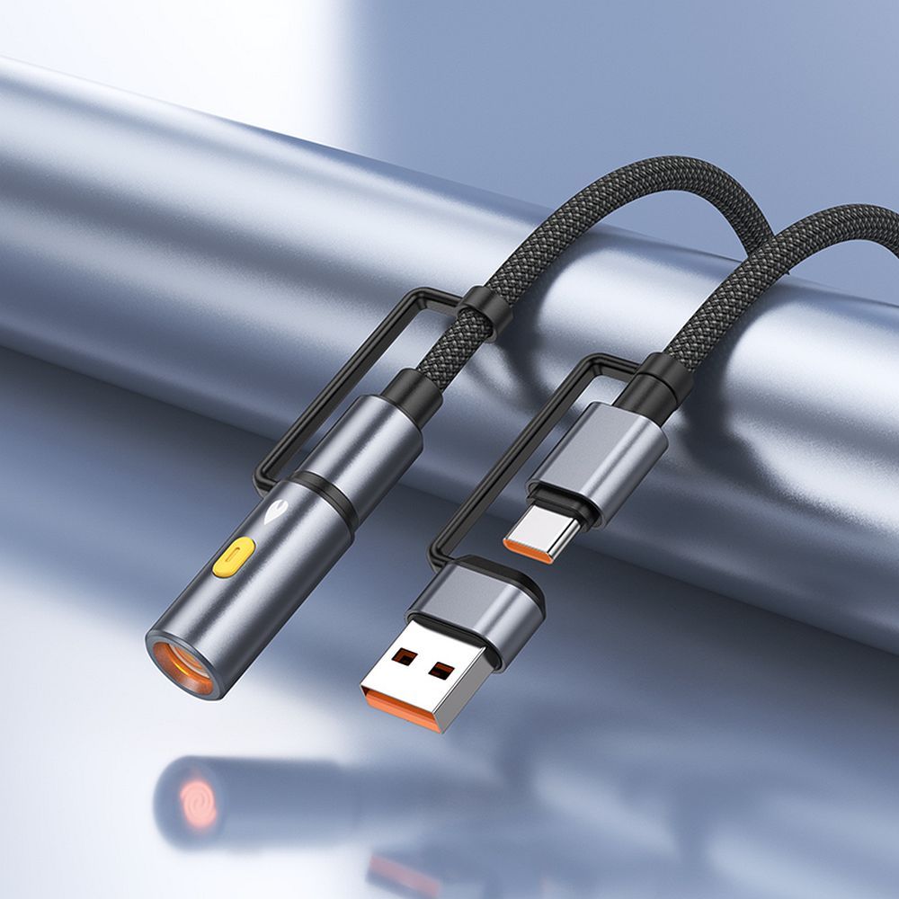 USB-C / USB-A Daten- und Ladekabel - USB-C / Elektrisches Feuerzeug HOCO U138, 60W, 1.2m, Schwarz