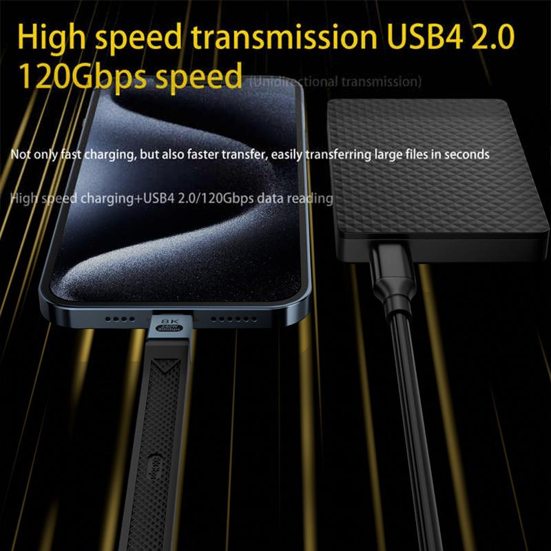USB-C Daten- und Ladekabel - USB-C OEM 8K Video, 240W, 0,13m, Schwarz