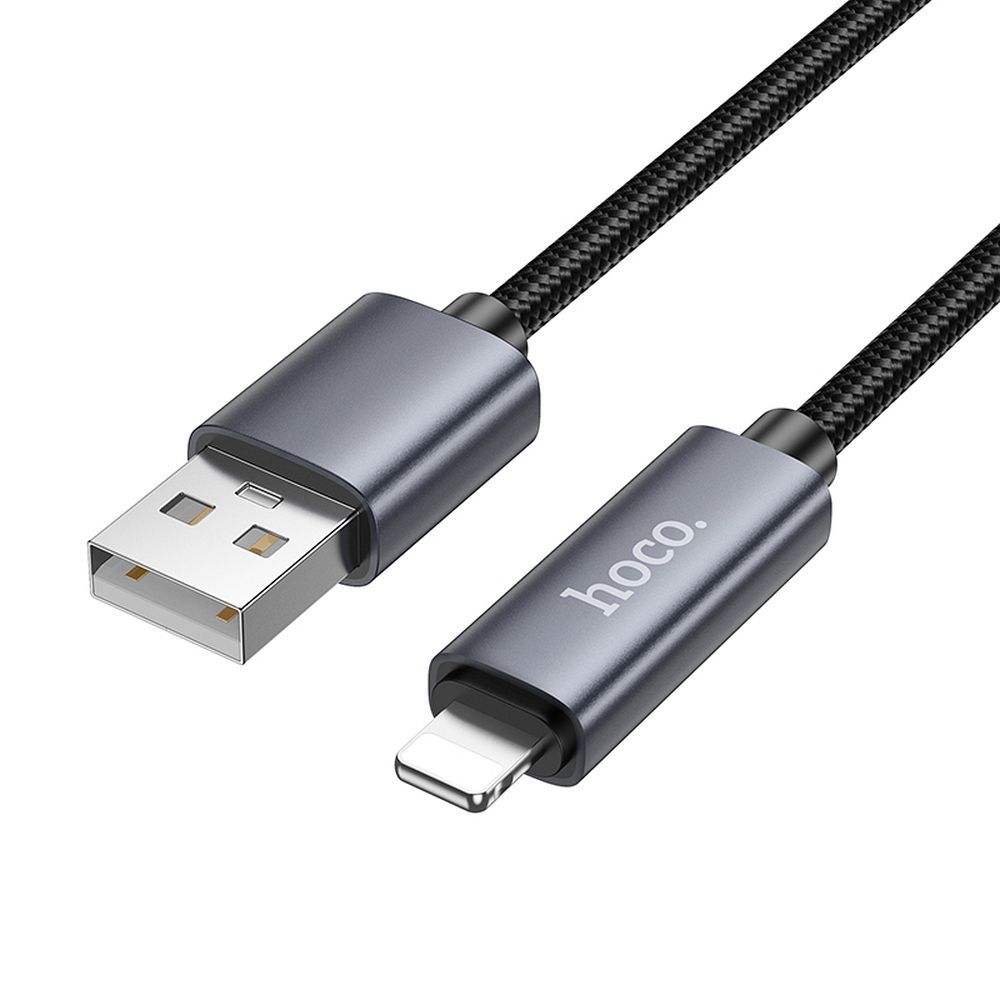 Daten- und Ladekabel USB-A - Lightning HOCO Display X112, 18W, 1m, Schwarz