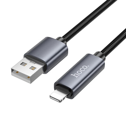 Daten- und Ladekabel USB-A - Lightning HOCO Display X112, 18W, 1m, Schwarz