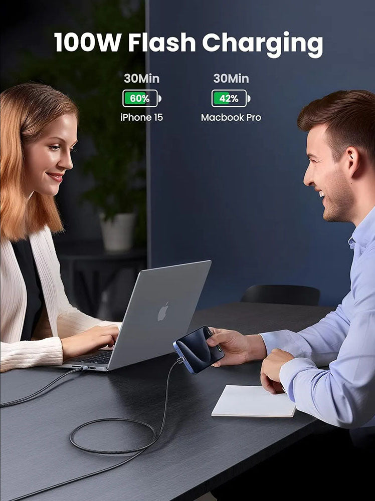 USB-C Daten- und Ladekabel - USB-C UGREEN L512, 100W, 3m, Grau