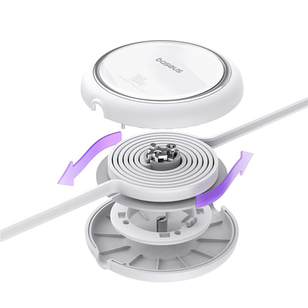 USB-C Daten- und Ladekabel - USB-C Baseus Free2Draw Mini Retractable, 100W, 1m, Weiß P10364500211-00