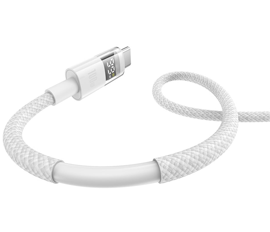 Daten- und Ladekabel USB-A - USB-C Baseus Display 2, 100W, 1m, Weiß P10382701211-00