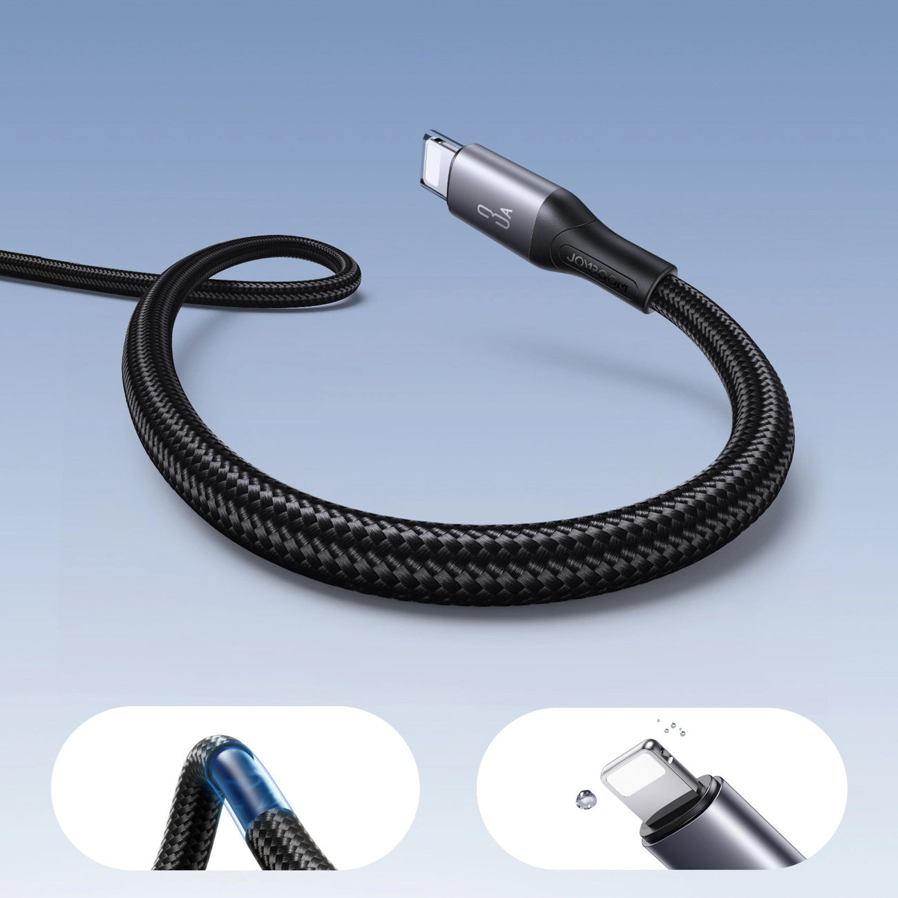 USB-A - Lightning Daten- und Ladekabel Joyroom S-A28 Flash, 18W, 2m, Schwarz