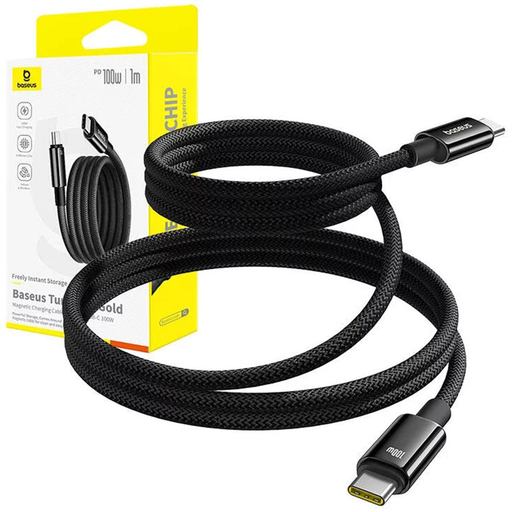 USB-C Data and Charging Cable - USB-C Baseus Tungsten Gold, 100W, 1m, Black P10319805111-00