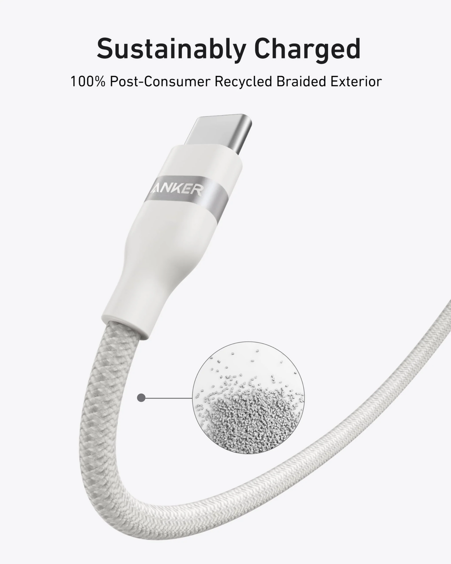 USB-C Data and Charging Cable - USB-C Anker, 240W, 1.8m, White A82E2H22