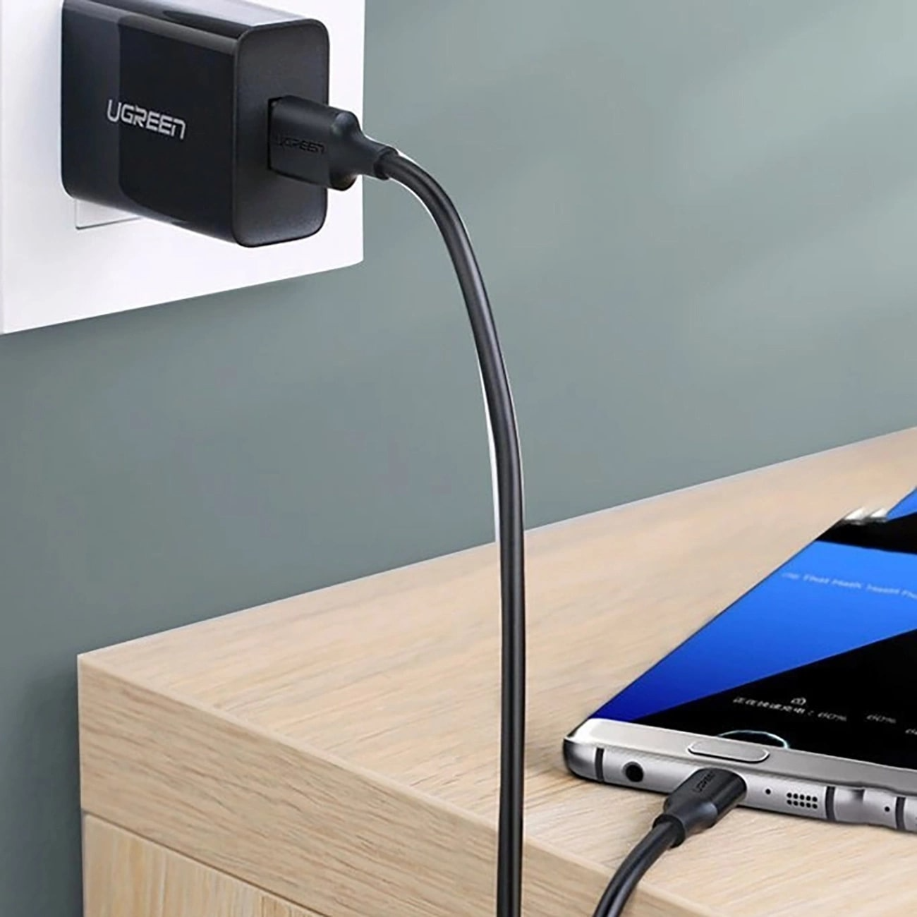 Daten- und Ladekabel USB-A - USB-C UGREEN US184, 18W, 0,5m, Schwarz