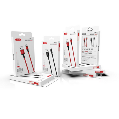 Daten- und Ladekabel USB-A - microUSB XO Design NB143, 18W, 2m, Rot