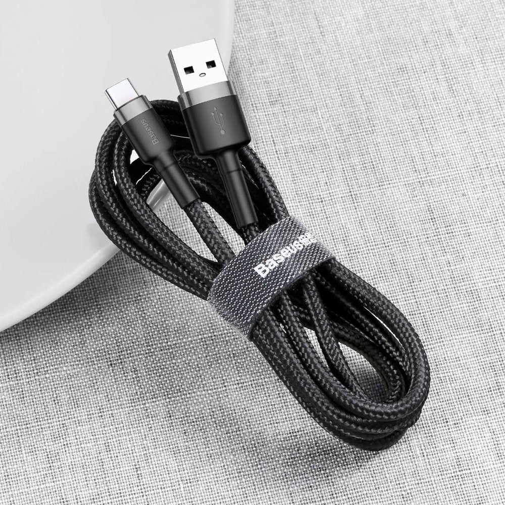 Baseus Cafule USB-A - USB-C Data and Charging Cable, 18W, 3m, Gray CATKLF-UG1