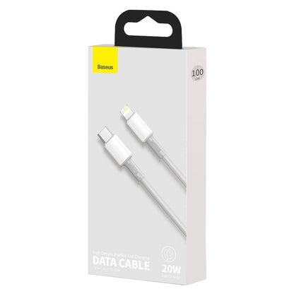 USB-C-Daten- und Ladekabel – Lightning Baseus High Density Braided, 20 W, 1 m, Weiß CATLGD-02