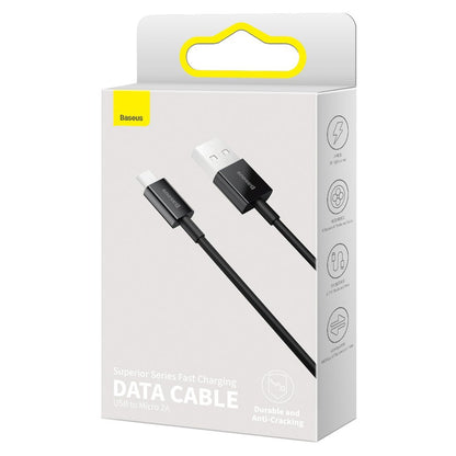 Data and Charging Cable USB-A - microUSB Baseus Superior Series, 18W, 2m, Black CAMYS-A01