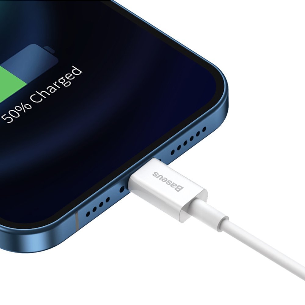 Daten- und Ladekabel USB-A - Lightning Baseus Superior Series, 20W, 0,25m, Weiß CALYS-02