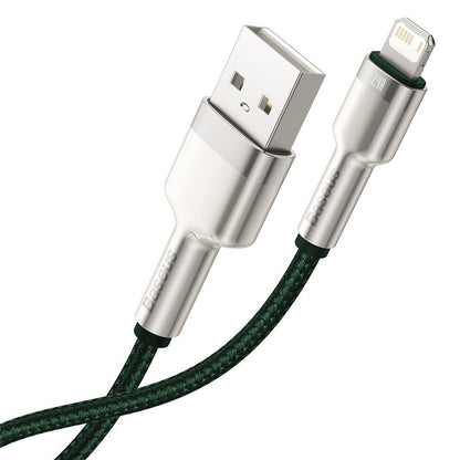 USB-A - Lightning Lade- und Datenkabel Baseus Cafule Metal Series, 18W, 2m, Grün CALJK-B06