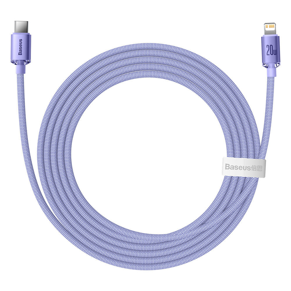 USB-C - Lightning Lade- und Datenkabel Baseus Crystal Shine Serie, 20W, 2m, Lila CAJY000305