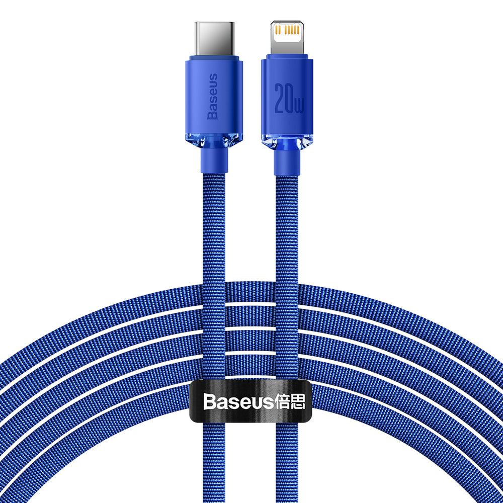 Data and Charging Cable USB-C - Lightning Baseus Crystal Shine Series, 20W, 2m, Blue CAJY000303