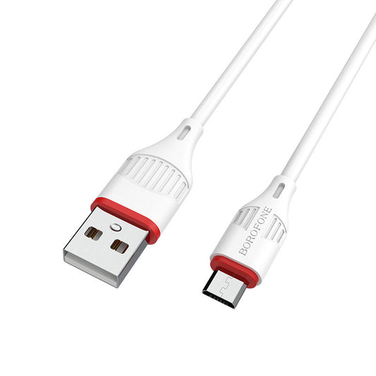 Daten- und Ladekabel USB-A – microUSB Borofone Enjoy BX17, 18 W, 1 m, Weiß