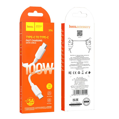 USB-C Daten- und Ladekabel - USB-C HOCO X96, 100W, 1m, Weiß