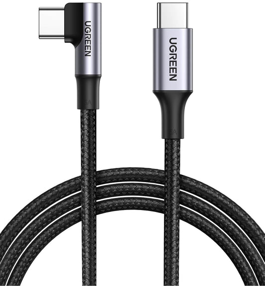 USB-C Daten- und Ladekabel - USB-C UGREEN US334 Winkelform, 100W, 1m, Schwarz
