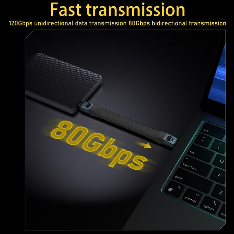 USB-C Daten- und Ladekabel - USB-C OEM 8K Video, 240W, 0,13m, Schwarz