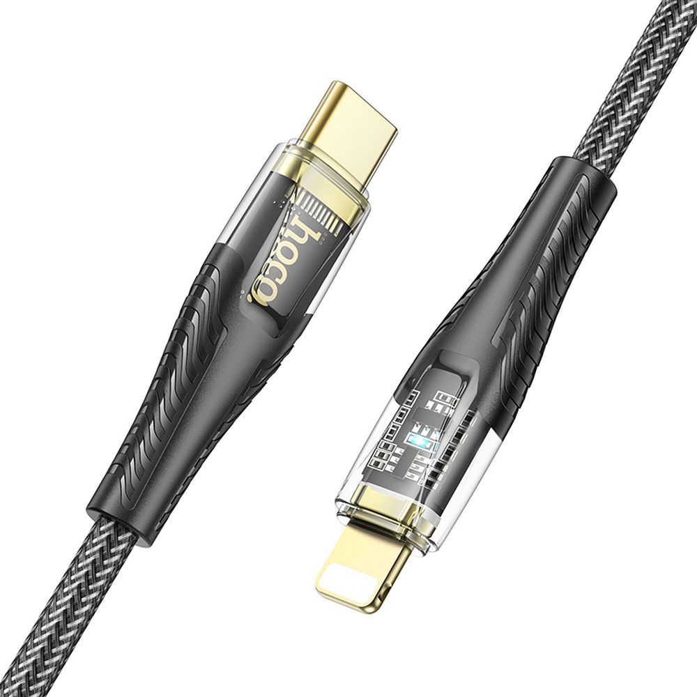 USB-C - Lightning Daten- und Ladekabel HOCO U121, 27W, 1.2m, Schwarz