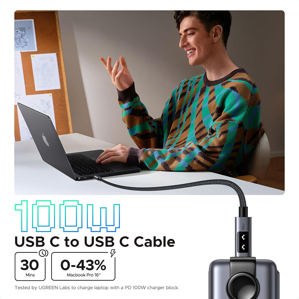 USB-C Daten- und Ladekabel - USB-C UGREEN L509, 100W, 1m, Grau