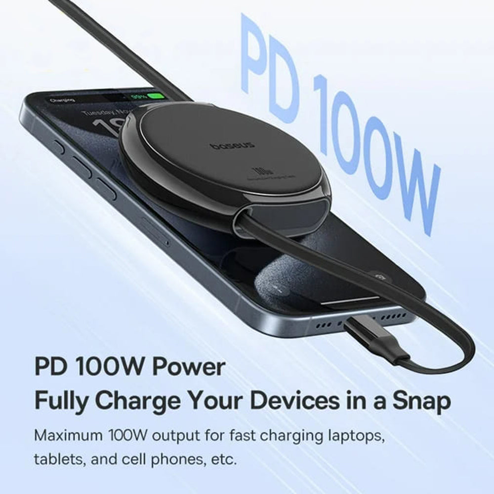 USB-C Daten- und Ladekabel - USB-C Baseus Pathfinder Retractable, 100W, 1m, Schwarz P10368400111-00