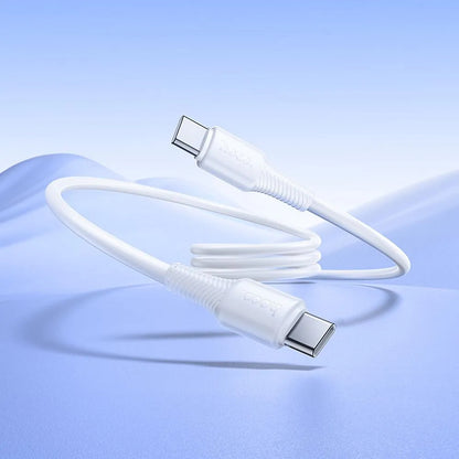 USB-C Data and Charging Cable - USB-C HOCO X120, 60W, 1m, White