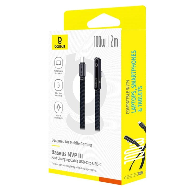 Daten- und Ladekabel USB-C - USB-C Baseus MVP 3, 100W, 2m, Schwarz P10382500121-01
