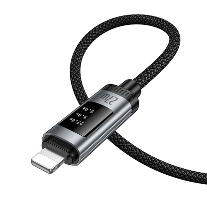 USB-C to Lightning Data and Charging Cable HOCO Display U148, 27W, 1.2m, Black