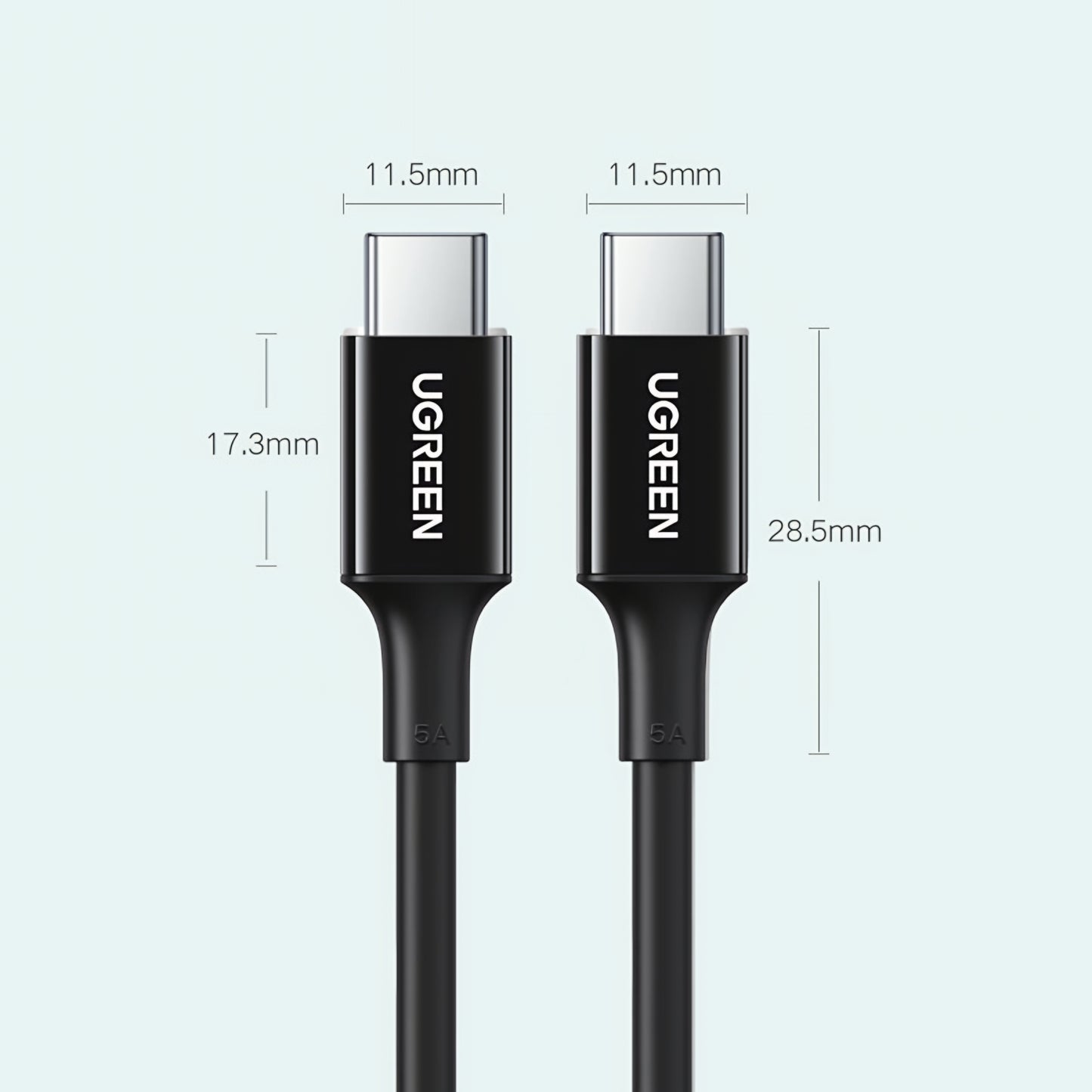 USB-C zu USB-C Daten- und Ladekabel UGREEN US300, 100W, 2m, Weiß