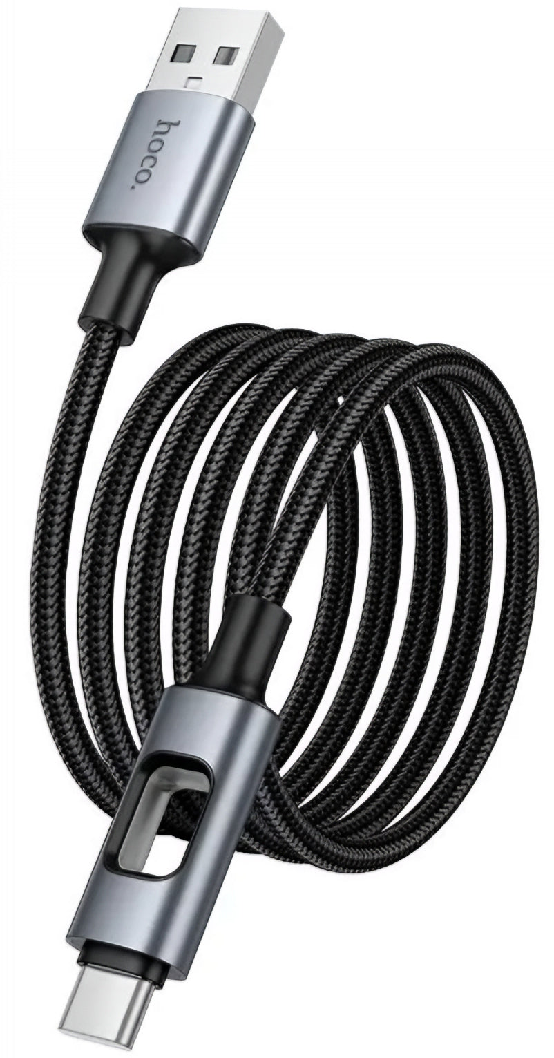 Daten- und Ladekabel USB-A - USB-C HOCO U144 Led, 18W, 1.2m, Schwarz