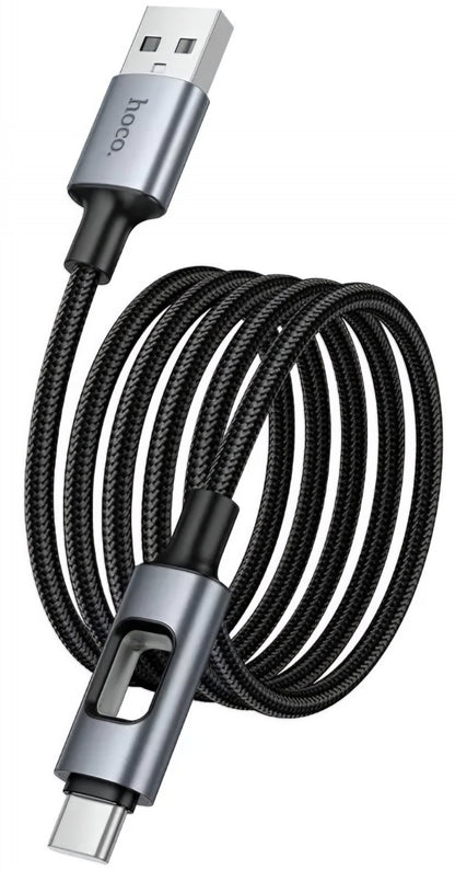 Daten- und Ladekabel USB-A - USB-C HOCO U144 Led, 18W, 1.2m, Schwarz