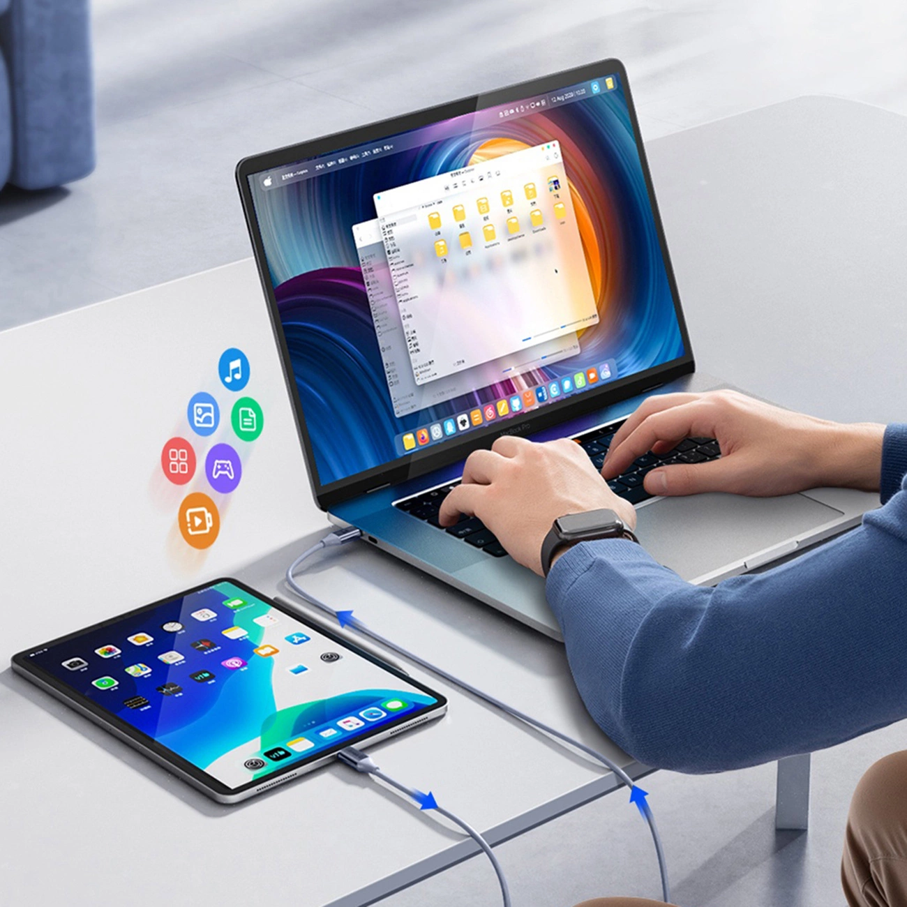 USB-C Daten- und Ladekabel - USB-C Orico CDX, 60W, 1m, Blau