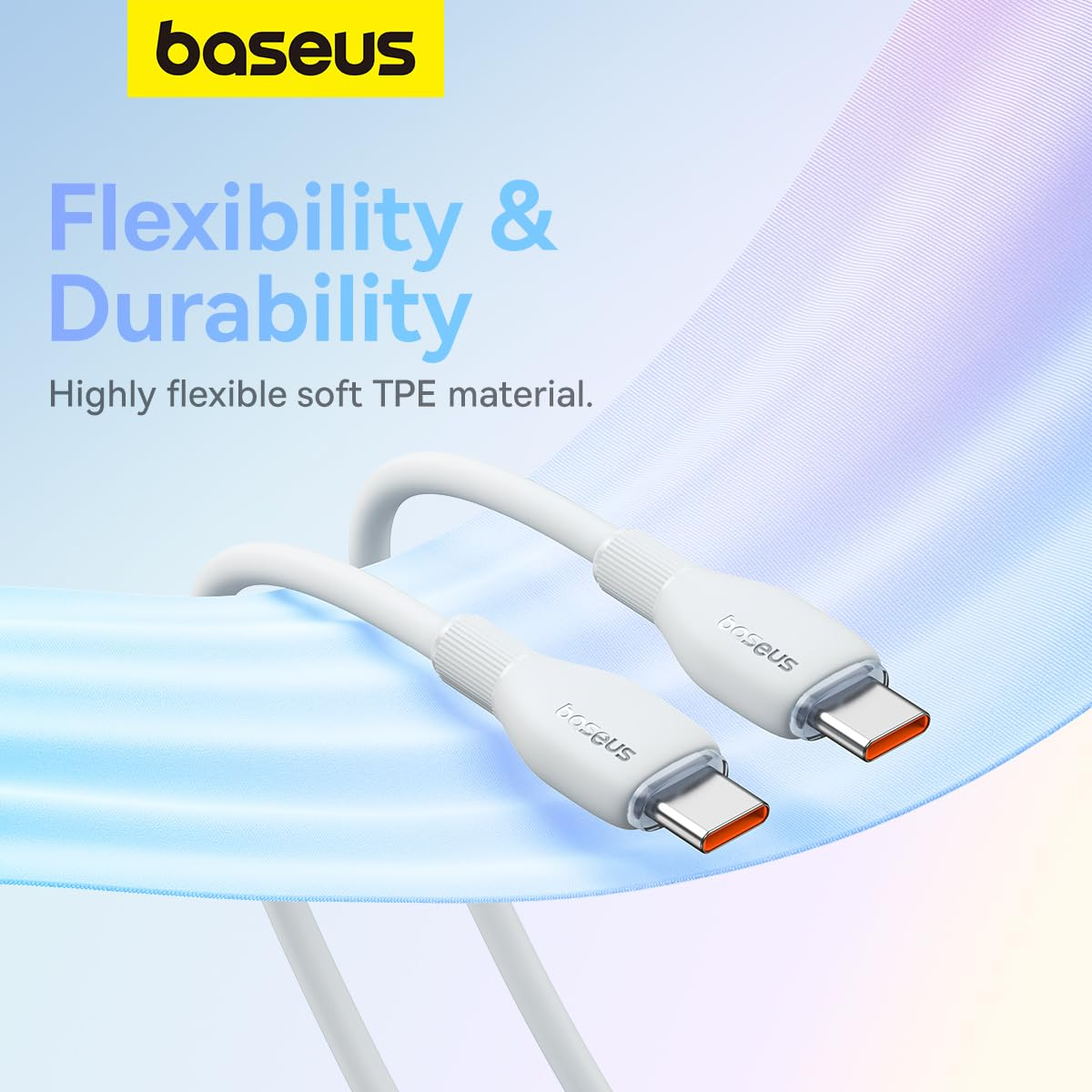 Daten- und Ladekabel USB-C - USB-C Baseus Pudding, 100W, 1.2m, Weiß P10355702221-00