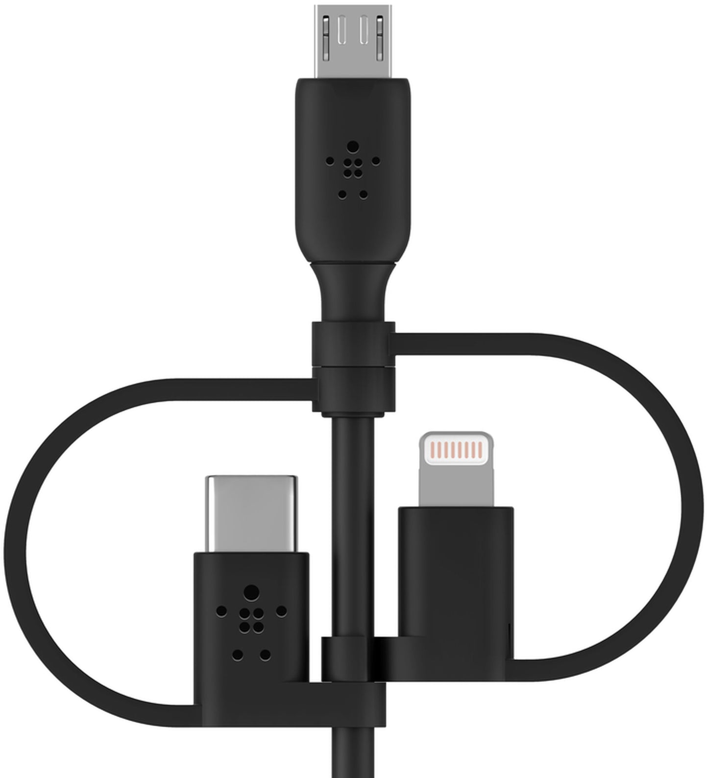 Daten- und Ladekabel USB-A - Lightning / microUSB / USB-C Belkin BoostCharge, 1m, Schwarz CAC001bt1MBK